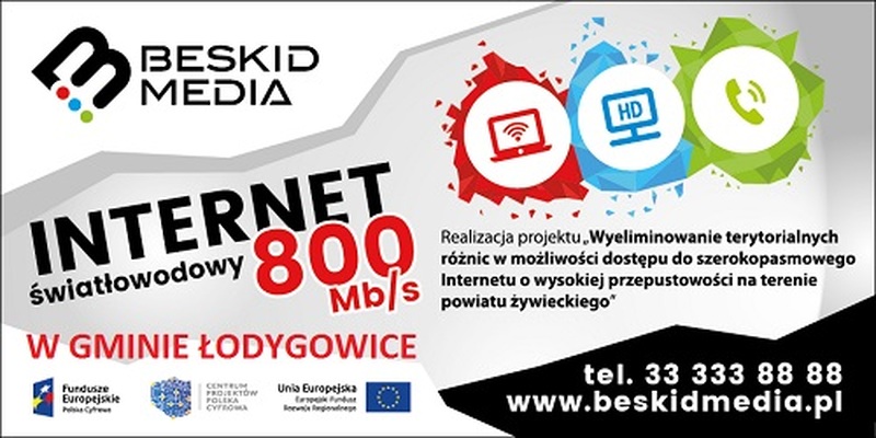 INFORMACJA FIRMY BESKID MEDIA SP. Z O.O, KTÓRA BUDUJE SIEĆ ŚWIATŁOWODOWĄ W GMINIE ŁODYGOWICE