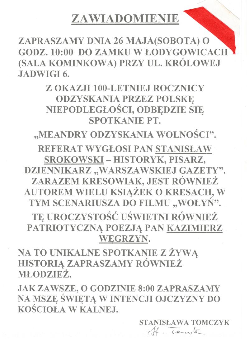 ZAPROSZENIE STOWARZYSZENIA RÓŻA