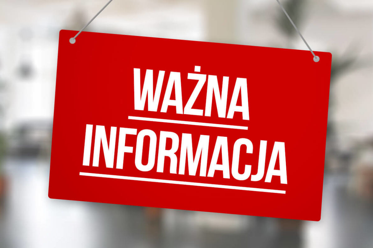 WAŻNA INFORMACJA