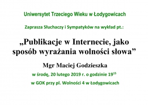 UNIWERSYTET TRZECIEGO WIEKU W ŁODYGOWICACH ZAPRASZA!